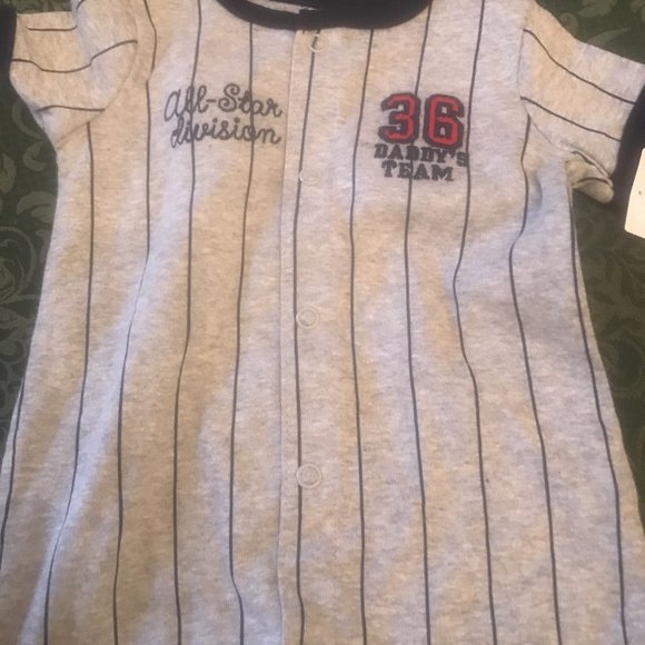 NWt carters baseball dinsosaur rompers nb newborn - Picture 5 of 7